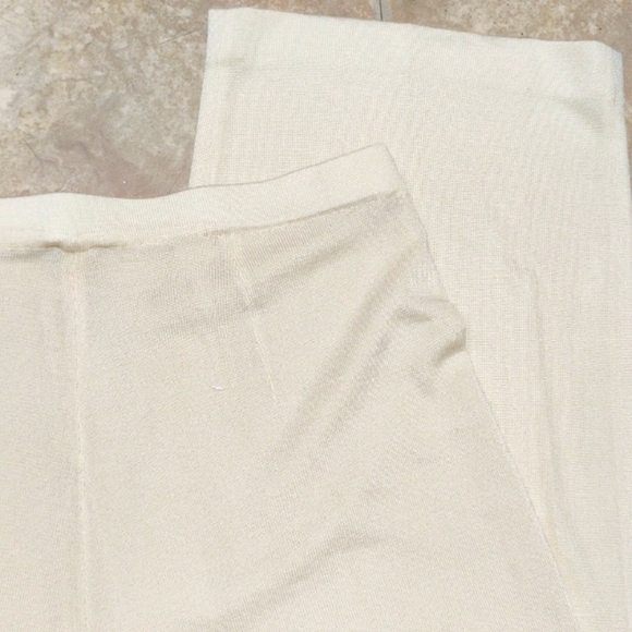Vintage Donna GISPA Knit Cream Wide Leg, High Waisted Pants - Picture 11 of 14